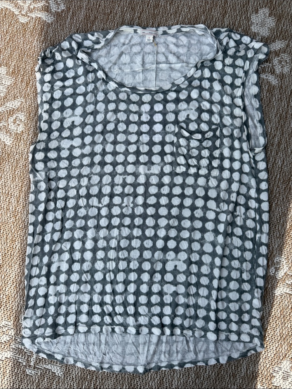Gap Women's Grey Polka Dot Pocket Tank Top